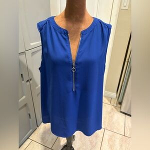 Apt. 9 Royal Blue Sleeveless Zip-Front Camisole